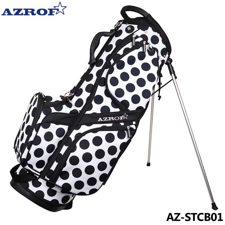 【楽天市場】アズロフ AZ-STCB01 スタンドキャディバッグ No.247 ドットブラック 9.0型 2.7kg 軽量 46インチ対応