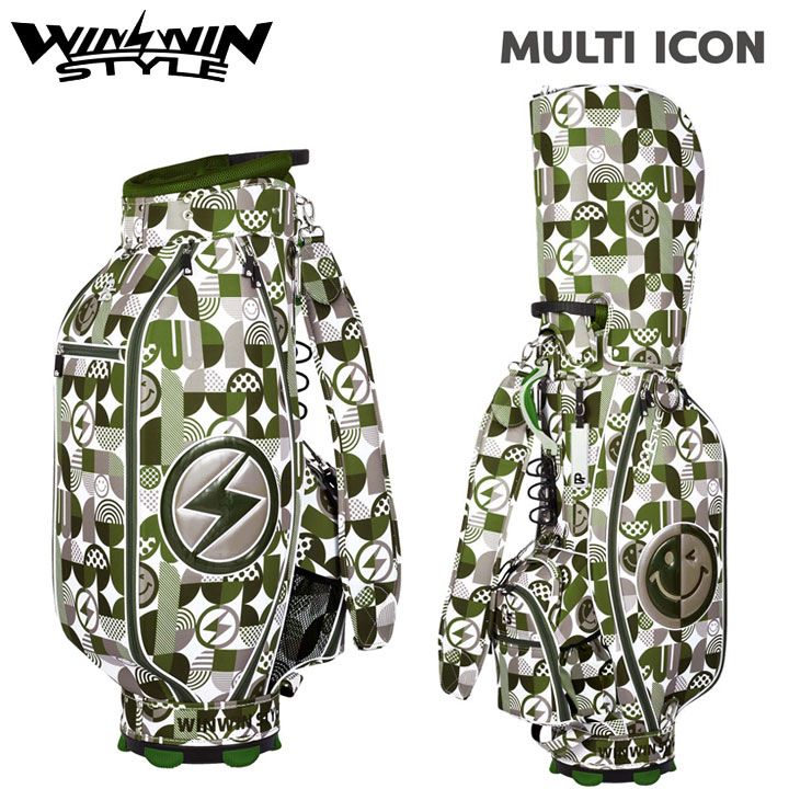 ウィンウィンスタイル CB-160 マルチアイコン (カーキ) 軽量 カートバッグ MULTI ICON CART BAG ゴルフキャディバッグ WINWIN STYLE｜フルショット店