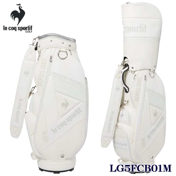 ルコック 軽量キャディバッグ 9型　QQBPJJ06 ビッグロゴ　ホワイト ルコック 軽量キャディバッグ 9型 QQBPJJ06 ビッグロゴ ホワイト 楽天