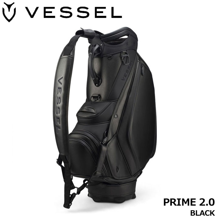 VESSEL APX 2.0ブラックキャディバッグ フルジッパー式 ベゼル ゴルフ カート キャディバッグ APX 2.0 ブラック