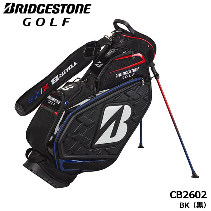 【2026モデル】ブリヂストンゴルフ CB2602 ツアースタンドモデル キャディバッグ BK(黒) スタンド型 9.5型 4.0kg BRIDGESTONE GOLF 15p|フルショット店