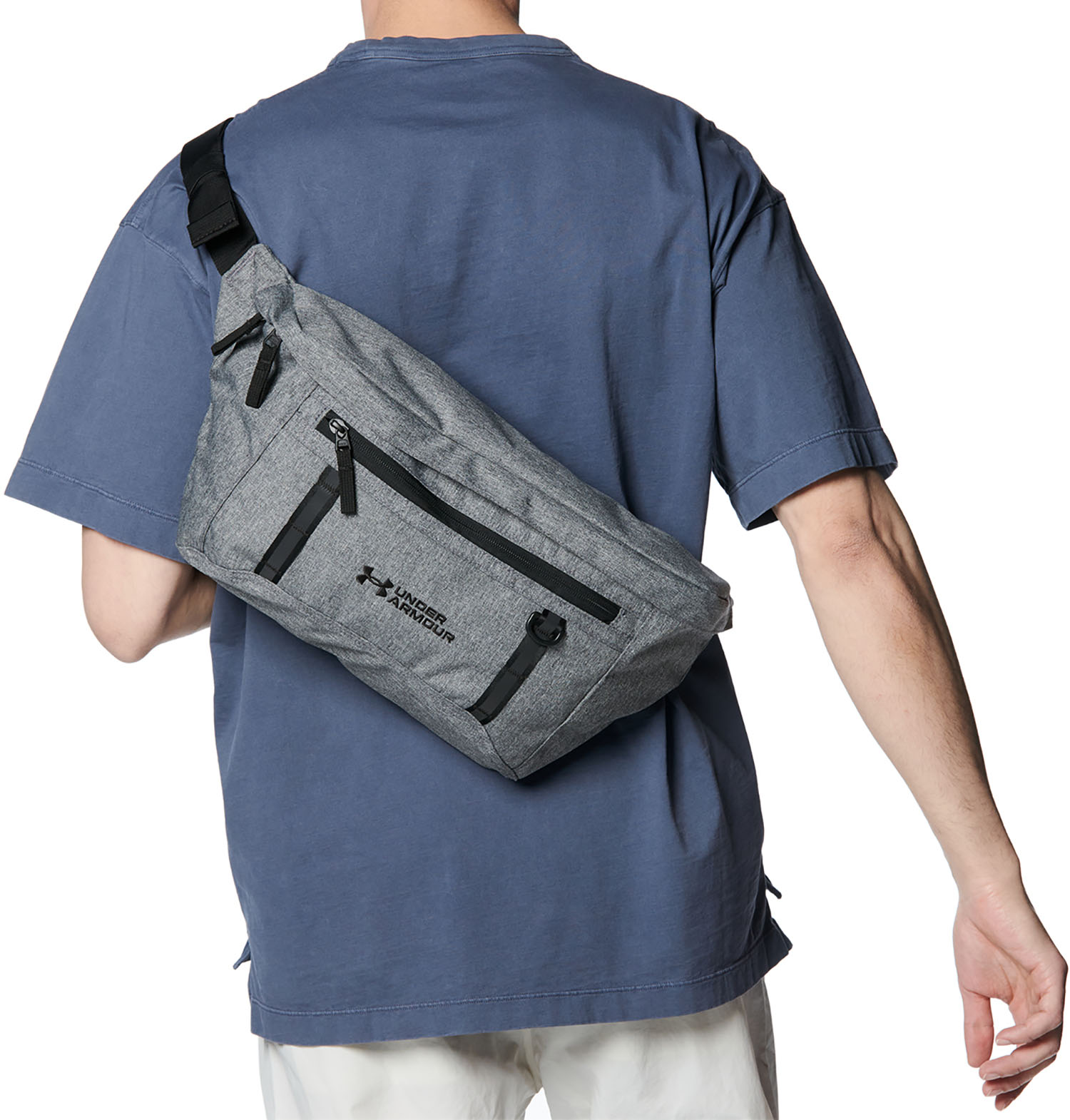 アンダーアーマー UAラージ ボディバッグ Graphite Full Heather 1384757 2025ss 15p