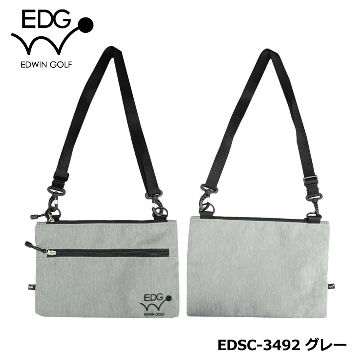 【楽天市場】EDWIN GOLF サコッシュ EDSC-3492 (グレー) ショルダーストラップ付ポーチ エドウィン レザックス LEZAX ...