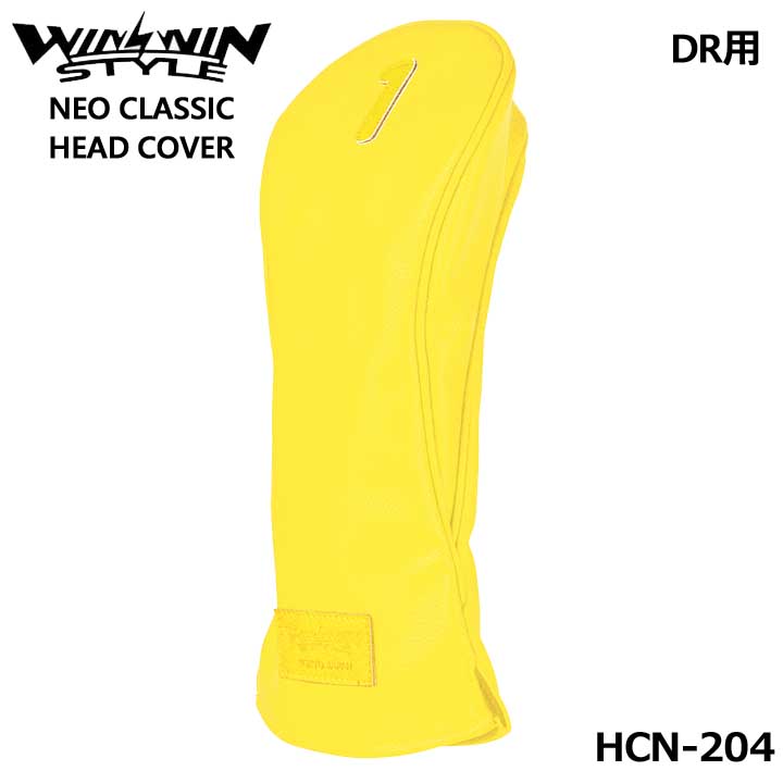 ウィンウィンスタイル HCN-204 ネオクラシック 注目ショップ イエロー ドライバー用 ヘッドカバー 460cc対応 HEAD WINWIN STYLE COVER 最安値 NEO CLASSIC