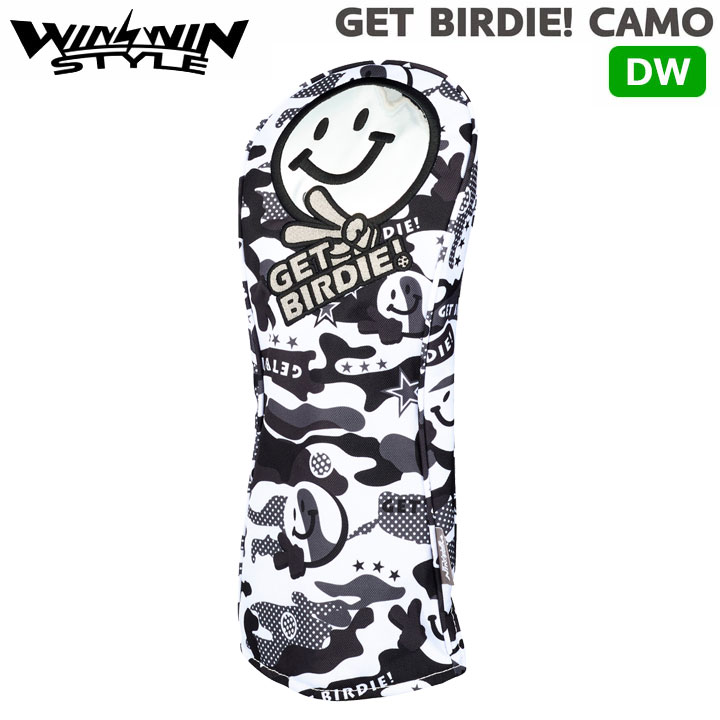 ウィンウィンスタイル HCP-100 ゲット バーディ カモ(WH) ドライバー用 ヘッドカバー 100 (460cc対応) WINWIN STYLE GET BIRDIE! CAMODW用 HEAD COVER