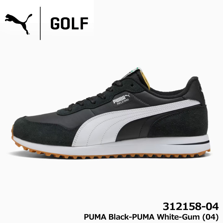 プーマゴルフ 312158-04 ヘルシンキ スパイクレス メンズ ゴルフシューズ ブラック/ホワイト/ガム PUMA GOLF