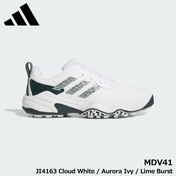 【2025モデル】アディダス MDV41 コード カオス 25 JI4163 Cloud White / Aurora Ivy / Lime Burst スパイクレス ゴルフシューズ Codechaos adidas GOLF