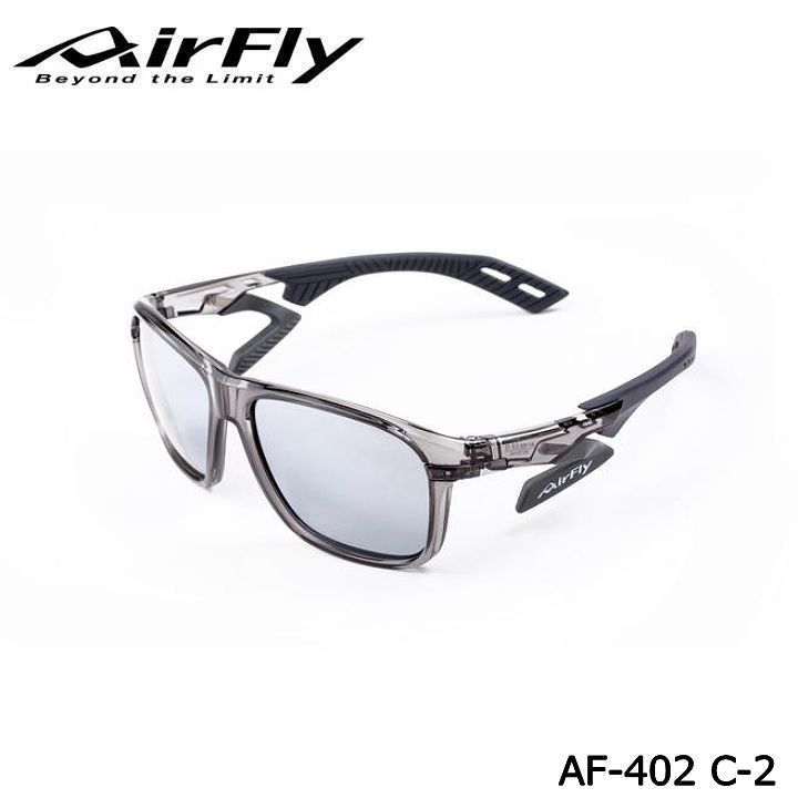 【正規販売店】エアフライ AF-402 C-2 普段使い向け スポーツサングラス フレーム/クリアアッシュ レンズ/ライトグレー ジゴスペック ZYGOSPEC AirFly 10p｜フルショット店