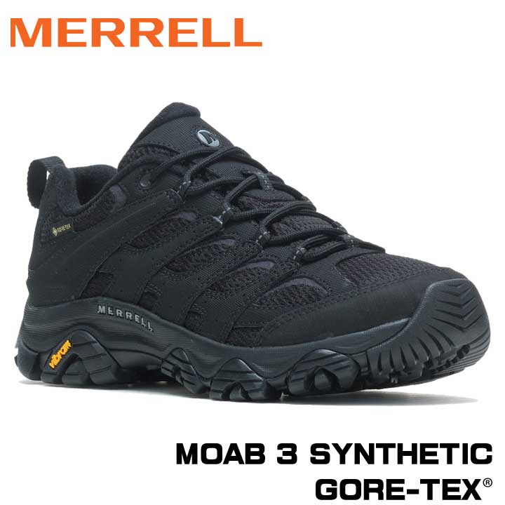 メレル M500239 モアブ 3 シンセティック ゴアテックス メンズ J500239 MOAB 3 SYNTHETIC GORE-TEX トリプルブラック ハイキングシューズ 登山靴 トレッキングシューズ アウトドアシューズ キャンプ MERRELL TRIPLE BLACK