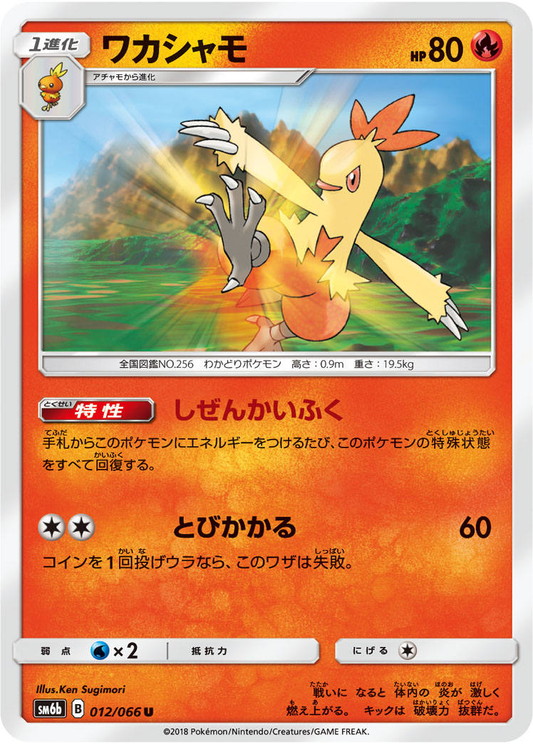 楽天市場 ポケモンカードゲーム Pk Sm6b 012 ワカシャモ U フルアヘッド