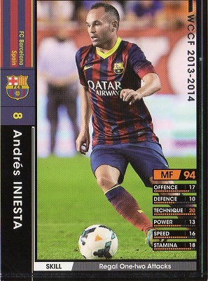 楽天市場 Wccf 13 14 233 Fcバルセロナ アンドレス イニエスタ フルアヘッド