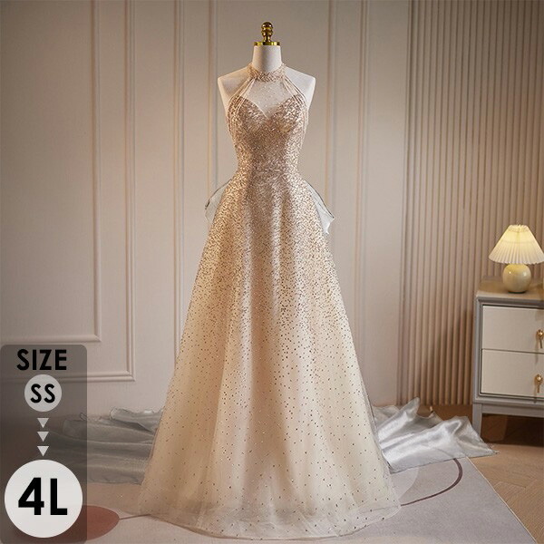 楽天市場】パーテイードレス ロング丈ドレス キラキラ オフショルダー