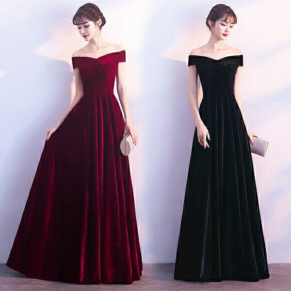 21超人気 ドレス ベルベット 肩出し ロングドレス オフショルダー 背中開き Da044x1x1g5 S M L Xl 2xl 40代 30代 演奏会 披露宴 発表会 パーティー用 ファスナー 二次会 イブニングドレス フォーマル ワインレッド 小さいサイズ 大きいサイズ Www Dgb Gov Bf