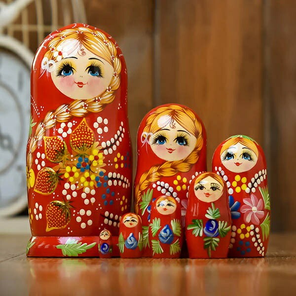 楽天市場】マトリョーシカ 人形 オブジェ 10個組15センチ レッド 工芸 