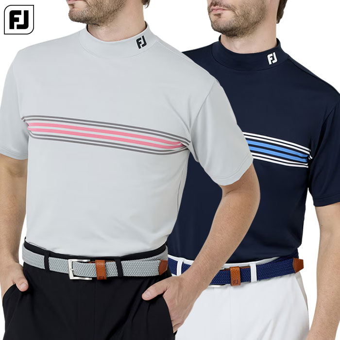 フットジョイ マルチクーリングメッシュ パネルボーダー モックネックシャツ FJ-S26-S15 メンズ 半袖 ゴルフウェア FOOTJOY 2026春夏モデル 日本正規品｜JYPER&rsquo;S Staff Store