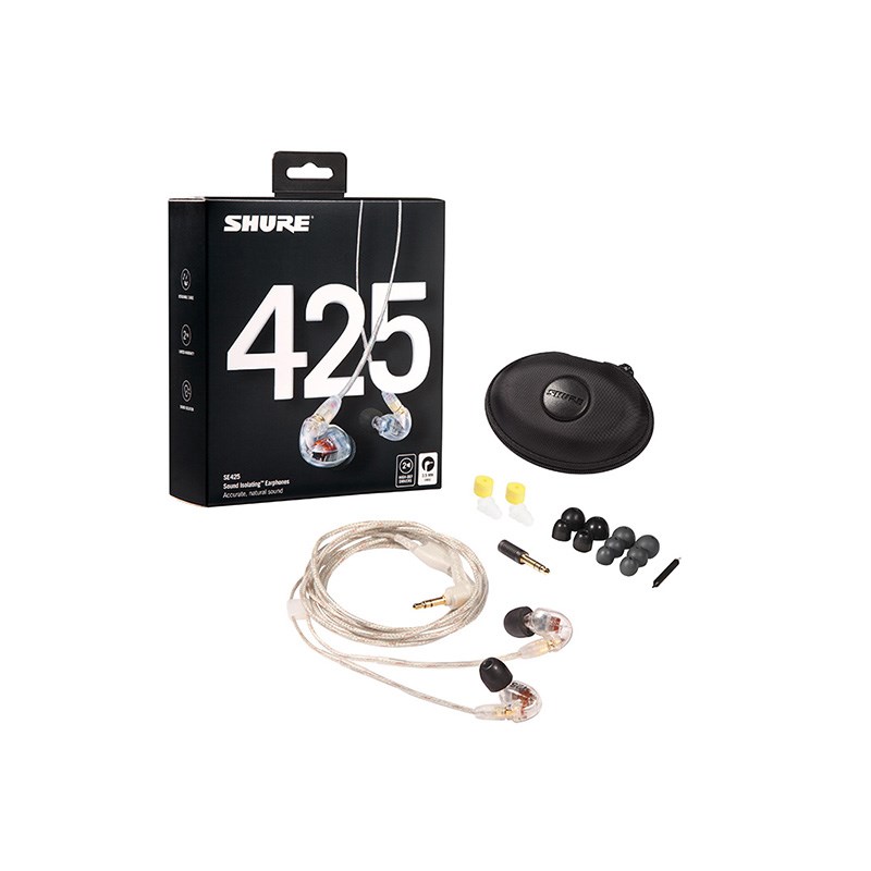 SHURE SE425-CL-A 専門的 高遮音性 イヤ電話機 |インイヤーモニター イヤモニ 高声遣い 有線  国内定め事品 2年引きうける