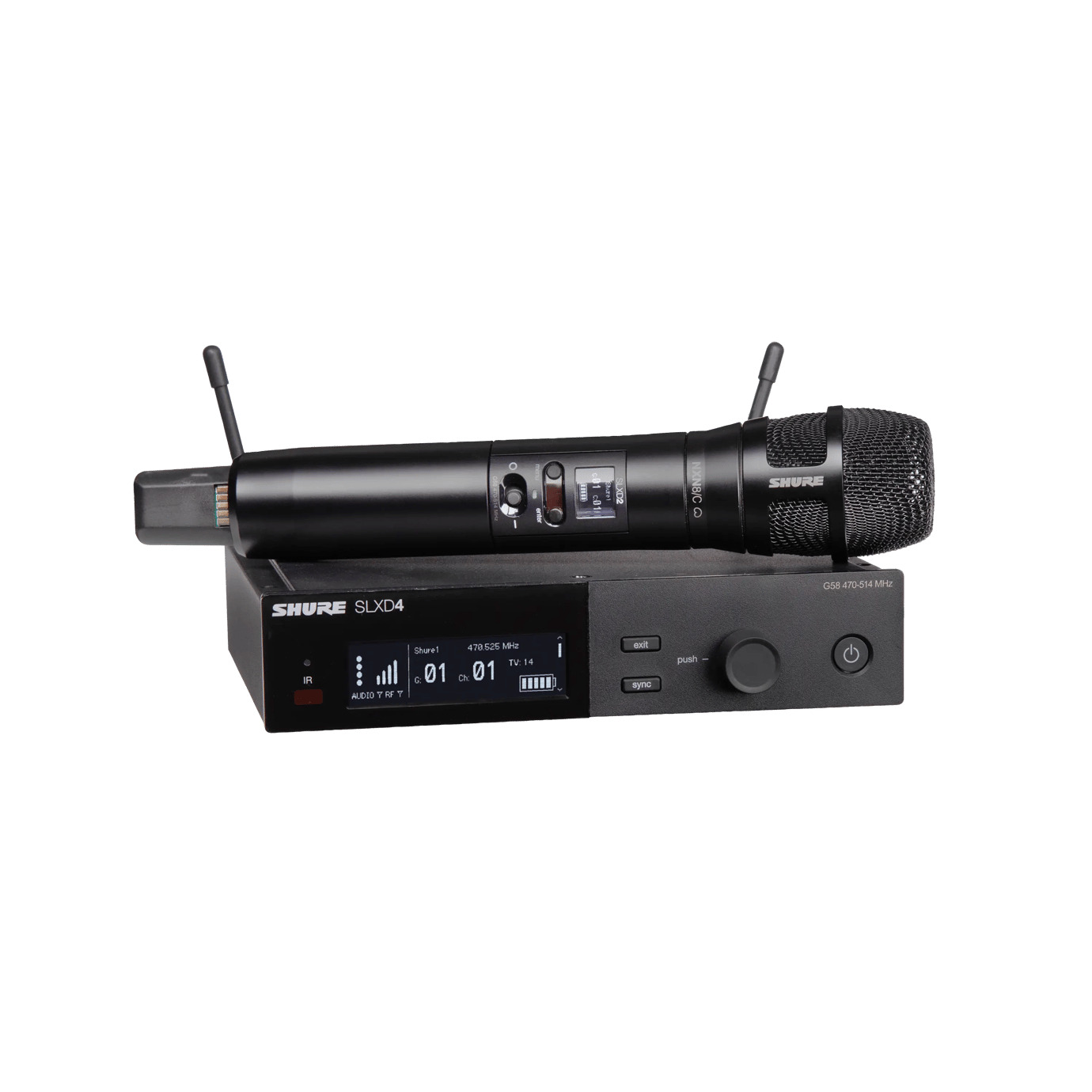 Shure SLXD24J/N8CB-JB ワイヤレスマイク セット | NXN8/C Nexadyne SLX-D SLXD24/N8CB-JB B帯 デジタル ワイヤレス システム ハンドマイク ハンドヘルド ボーカル ライブ ステージ 高音質 送信機 受信機 セット国内正規品