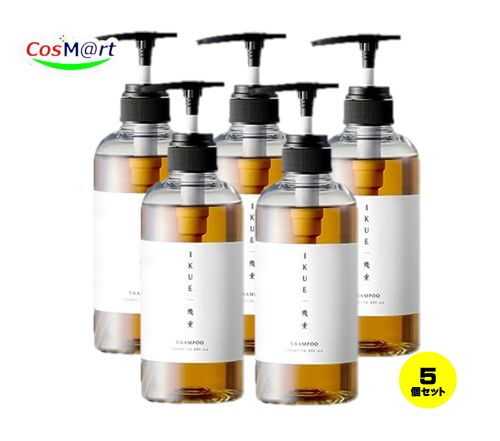 【5本仕掛ける】 IKUE 幾重 シャンプー 500ml サロンクオリティ 日本製 朦々たる泡 ふけ かゆみ 感じやすい肌 (4580708290560-5)