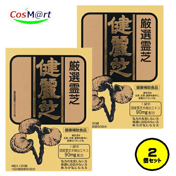 【2個仕掛ける】 AJD 健麗芝 4粒入120袋 88.8g 厳選霊芝 れいし 茘枝 マンネンタケ (4975434001021-2)
