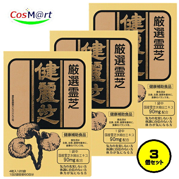 【3個仕掛ける】 AJD 健麗芝 4粒入120袋 88.8g 厳選霊芝 れいし 茘枝 マンネンタケ (4975434001021-3)