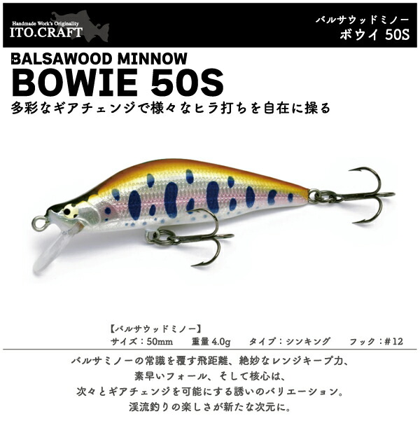 楽天市場】【即納】イトウクラフトバルサエミシ50S【50mm/3.3g