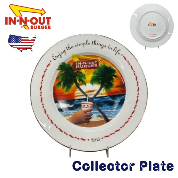 In-N-Out ハンバーガー 2015 飾り皿 インアンドアウトバーガー コレクタープレート 絵皿 陶器 アメリカン雑貨 インテリア雑貨 コレクション グッズ お皿 プレート|アメリカ雑貨 ミニカー FUN FUNNY
