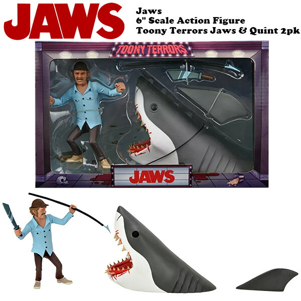 ジョーズ フィギュア トゥーニー テラーズ Toony Terror JAWS & QUINT 6inch アクションフィギュア NECA ネカ サメ 鮫 人喰い鮫 人形 アメトイ 映画 グッズ アメリカ雑貨 アメリカン雑貨 アメ雑貨 おもちゃ 父の日 ギフト 送料無料画像