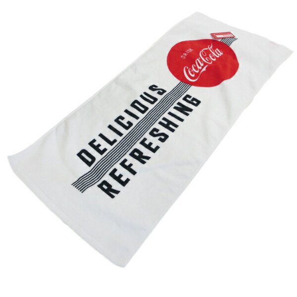 楽天市場 メール便送料無料 Coca Cola コカコーラ フェイス タオル デリシャス 綿100 サイズ 34ｘ80ｃｍ コカ コーラ タオル フェイスタオル Facetowel スポーツタオル オリンピック ホワイト 白 ブランド Fun Funny ミニカー アメリカ雑貨