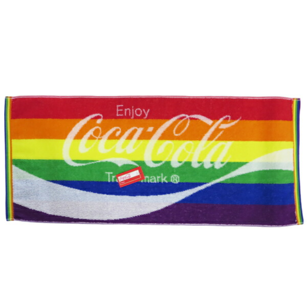楽天市場 クーポン利用で100円off メール便送料無料 Coca Cola コカコーラ フェイス タオル レインボー 綿100 サイズ 34ｘ80ｃｍ コカ コーラ タオル フェイスタオル Facetowel スポーツタオル オリンピック ブランド Fun Funny ミニカー アメリカ雑貨