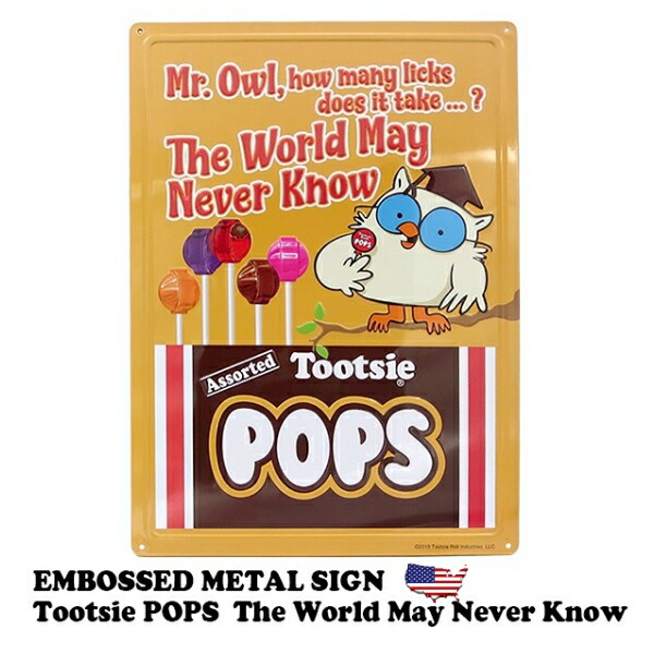 楽天市場】ブリキ看板 エンボスメタルサイン Tootsie POPS お