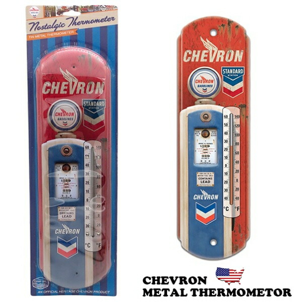 温度計 アメリカン シェブロン メタル サーモメーター CHEVRON ブリキ