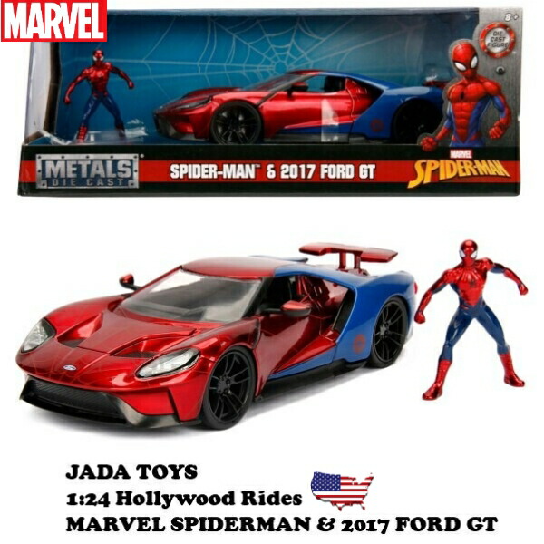 スパイダーマン ミニカー 2017 フォード GT スパイダーマン フィギュア 付き JADATOYS 1/24 MARVEL SPIDER-MAN & 2017 FORD GT アメ車 車 アメトイ マーベル キャラクター アベンチャーズ アメコミ アメリカン雑貨 アメリカ雑貨 父の日 ギフト画像