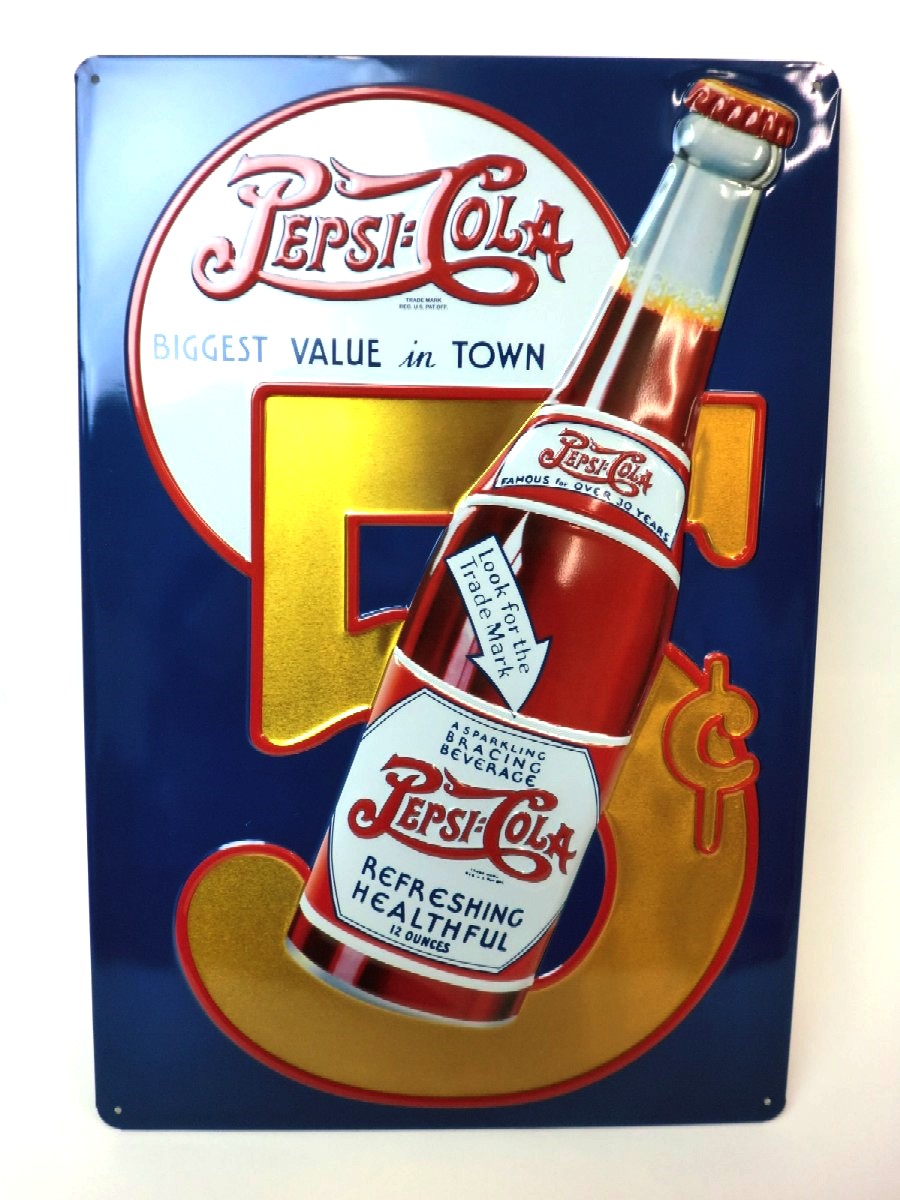 1991年　ペプシコーラ　ライトアップ　看板　ファウンテントッパー　アメトイ 楽天市場】【Pepsi】ペプシコーラエンボスメタルサインPEPSI DIE
