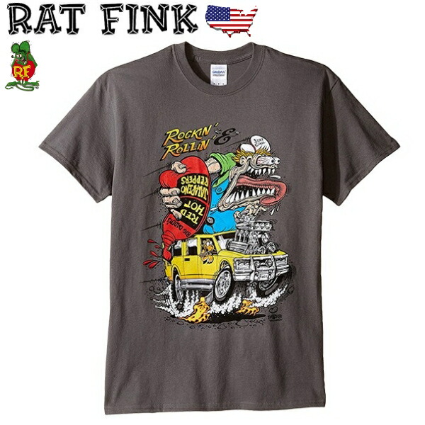 Amazon | [マンブルズ] RATFINK ラットフィンク Tシャツ 黒 モノ
