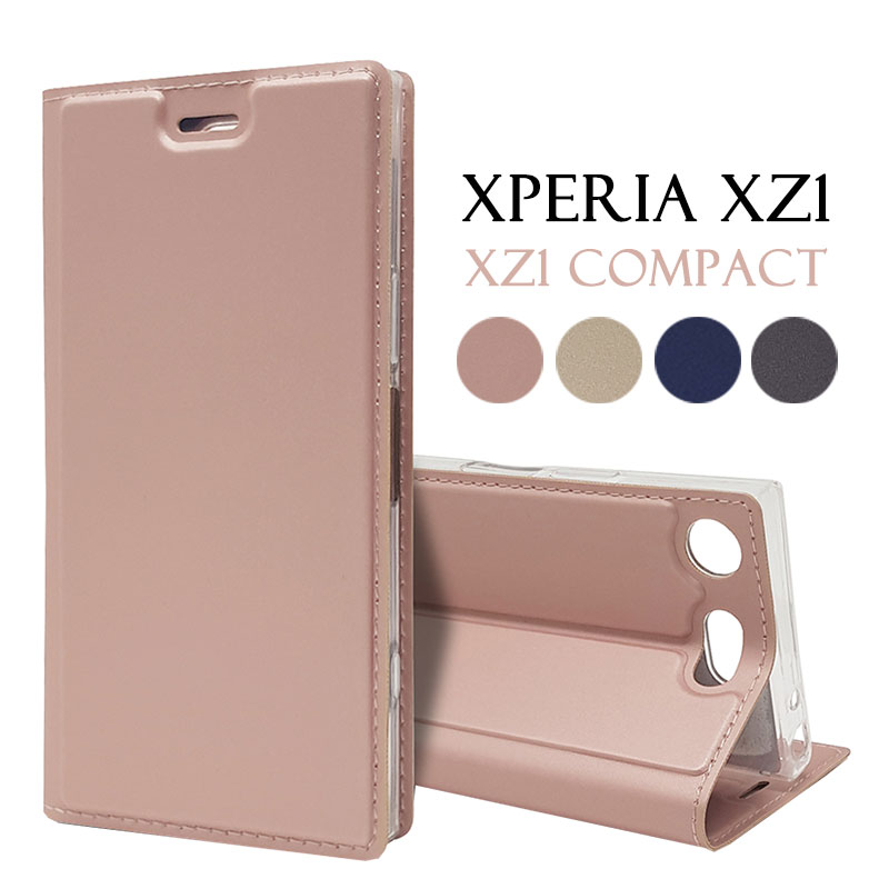 XZ1 compact 手帳型 ケース エクスペリア マゼンタ 赤 花柄 843 通販