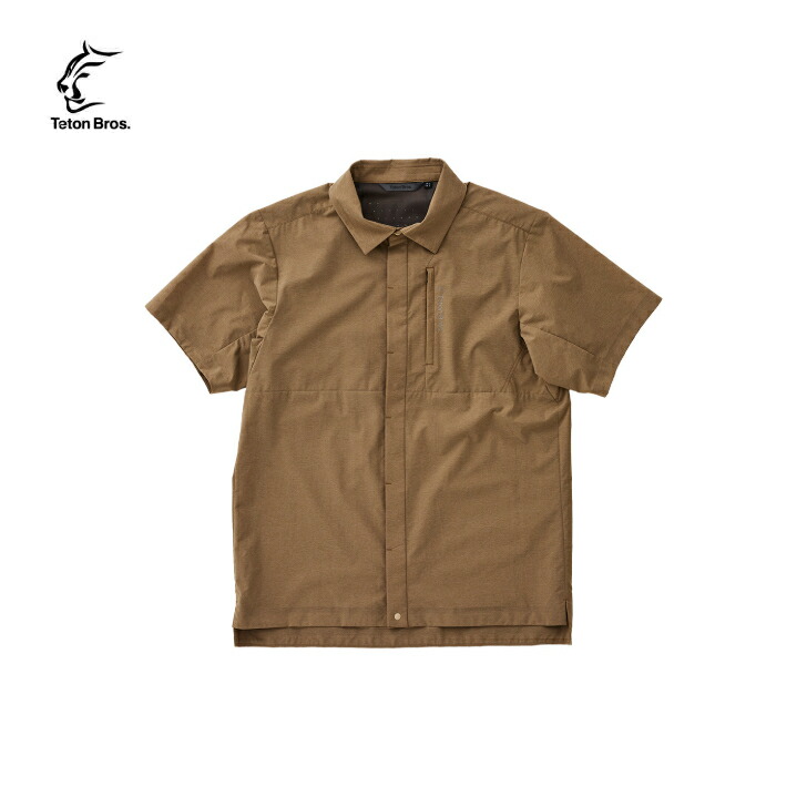 【Teton Bros. ティートンブロス】RUN SHIRT (Genderless) ランシャツ ジェンダーレス Brown ブラウン シャツ 半袖 PERTEX EQUILIBRIUM 耐久性 速乾性 発汗時の肌離れ 山行 トレッキング トレラン アウトドア TB251-51|FUNCTIONJUNCTION
