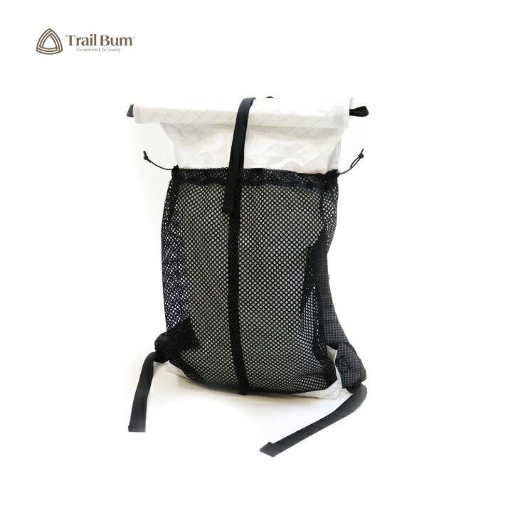 【TRAIL BUM トレイルバム】BIG TURTLE ULTRA 200X ビッグタートル ウルトラ 200エックス WHITE LIGHTNING バックパック 13-19L ロールトップ仕様 ウルトラ200X 耐摩耗性 耐衝撃性 トレッキング 日帰り登山 ライトハイキング UL デイリーユース アウトドア｜FUNCTIONJUNCTION