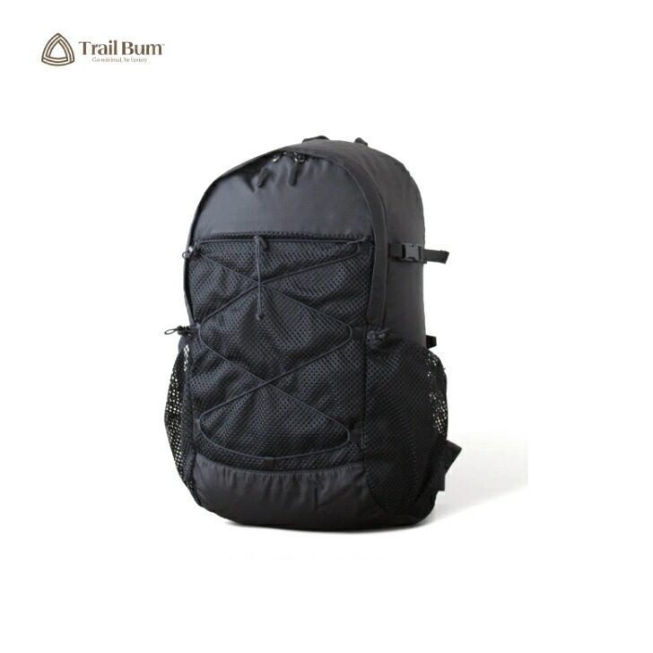 【Trail Bum トレイルバム】24/7 PACK トゥエンティーフォーセブン BLACK デイパック うしろ側風呂敷き包み 18-20L 軽さ 執務室 旅する トレイル ウルトラ点火装置 トレッキング アウトドア