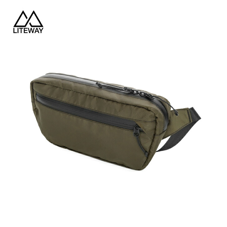 【LITEWAY ともし火通い路】FANNY PACK ファニーパック Olive オリーブ 酉の方角御徒面子 ショルダーバック 5衣嚢 アクアガードジッパー 軽さ 耐久性 トレッキング 旅する 町若い衆 アウトドア 国内置き目品 バッグ・小物・ブランド雑貨-バッグ