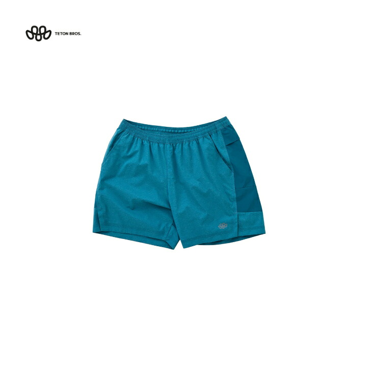 【TETON BROS. ティートンブロス】ELV1000 5.5in Hybrid Short MENS エレベーション1000 5.5インチハイブリッドショーツ Deep Teal ショートパンツ ショーツ サイドスリット 軽量 耐久性 背面ジッパーポケット マウンテンランニング トレラン アウトドア TB261-49｜FUNCTIONJUNCTION