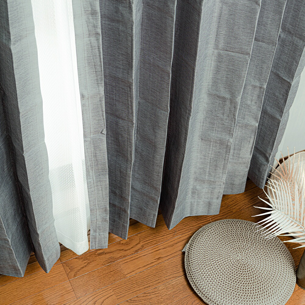 1Color カーテン 灰色系：グレー 幅 100cm × 丈 105～230cm 【coating_gy】