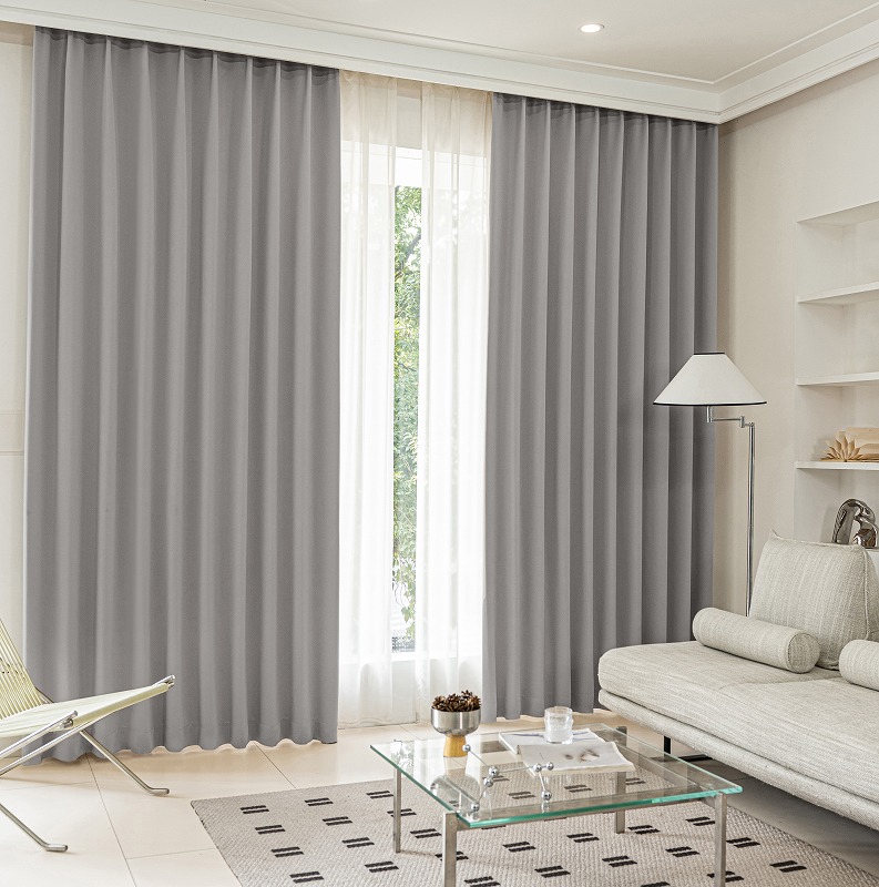 楽天市場】1Color カーテン 灰色系：017.チャコールグレー 100/150