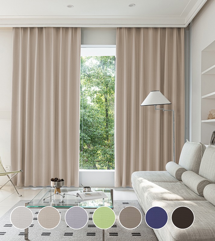 オーダーカーテン　100×204×4枚　フック付　ベージュ系　丈 204cm オーダーカーテン 100×204×4枚 フック付 ベージュ系 丈 204cm