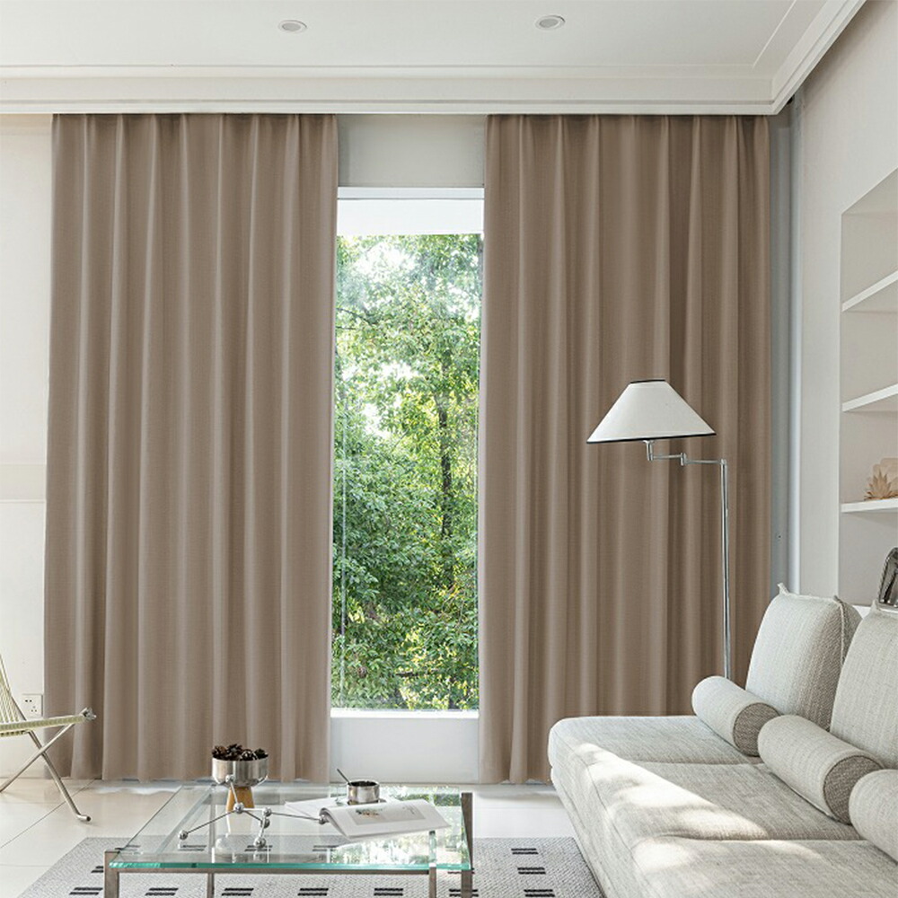 楽天市場】1Color カーテン ベージュ色系：ライトベージュ 幅 100/150