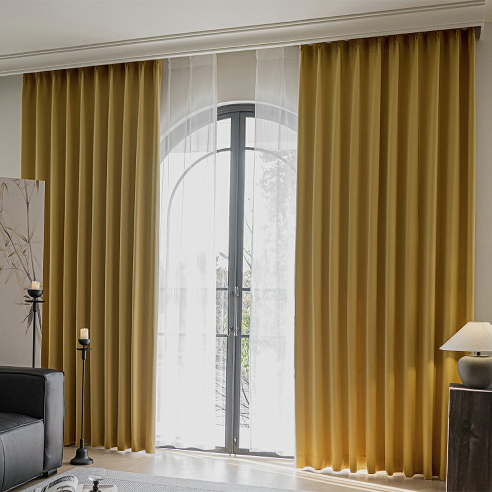 楽天市場】1Color カーテン 黄色系：イエロー 幅 100cm × 丈 110