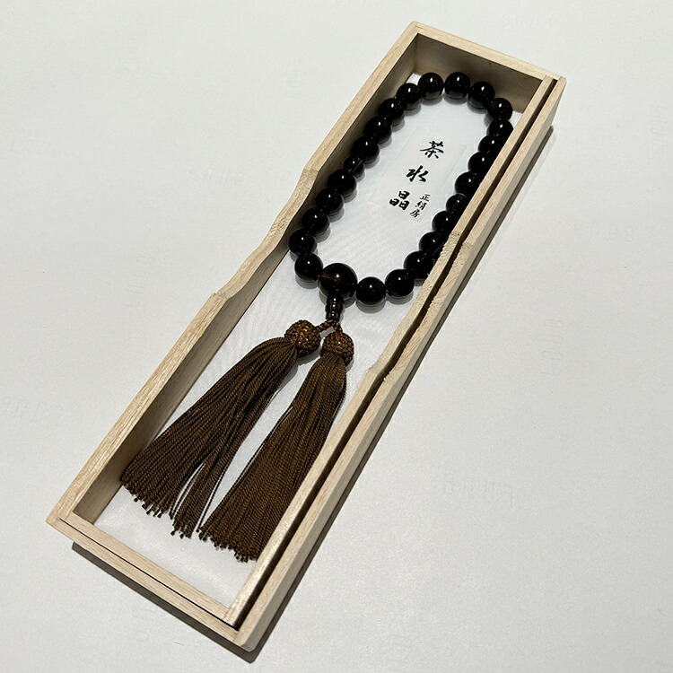 数珠・念珠 片手 茶石英 22玉 共仕立てもの 正頭 焦茶 細桐箱 じゅず 差し上げ物 差し上げ物 差し上げる 法事 告別式 告別式 法要 高ぶり告別式。 FUNE