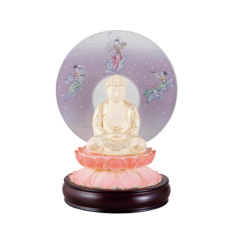 【しょうみょう】ツゲ 金泥書 座釈迦 ローズ 2.5寸 散華 具足 ミニ仏具 モダン コンパクト リン 現代仏壇 高級 おしゃれ 感動葬儀。FUNE フューネ