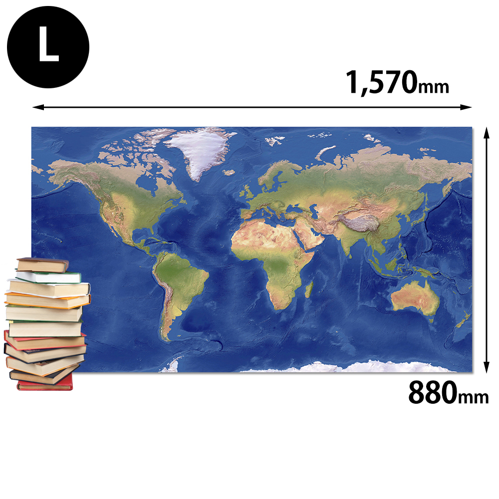 大判世界地図ポスター World Map 英語表記 0x1570 Lサイズ インテリア オフィス 店舗に Clinicalaspalmeras Com