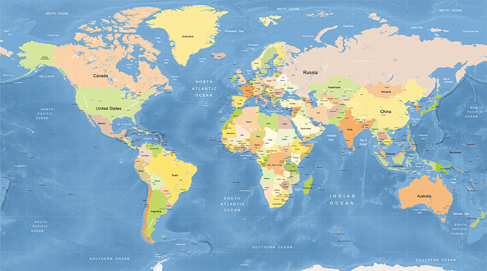 楽天市場 大判世界地図ポスター World Map 英語表記 880x1570 Lサイズ