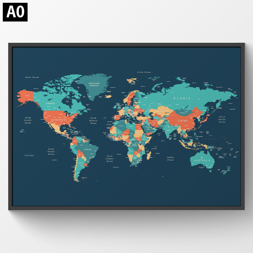 楽天市場】世界地図 ポスター【スタンダード】A0 (1,189×841mm 
